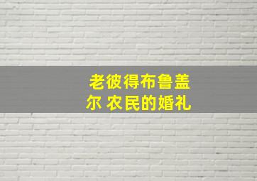 老彼得布鲁盖尔 农民的婚礼